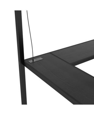 Twin XL Loft Bed with L-Shaped Desk and Wardrobe