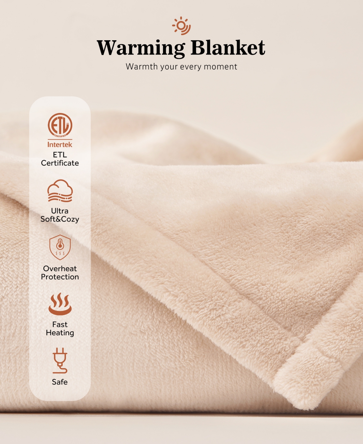 SEALY HEATED FLANNEL BLANKET, QUEEN 