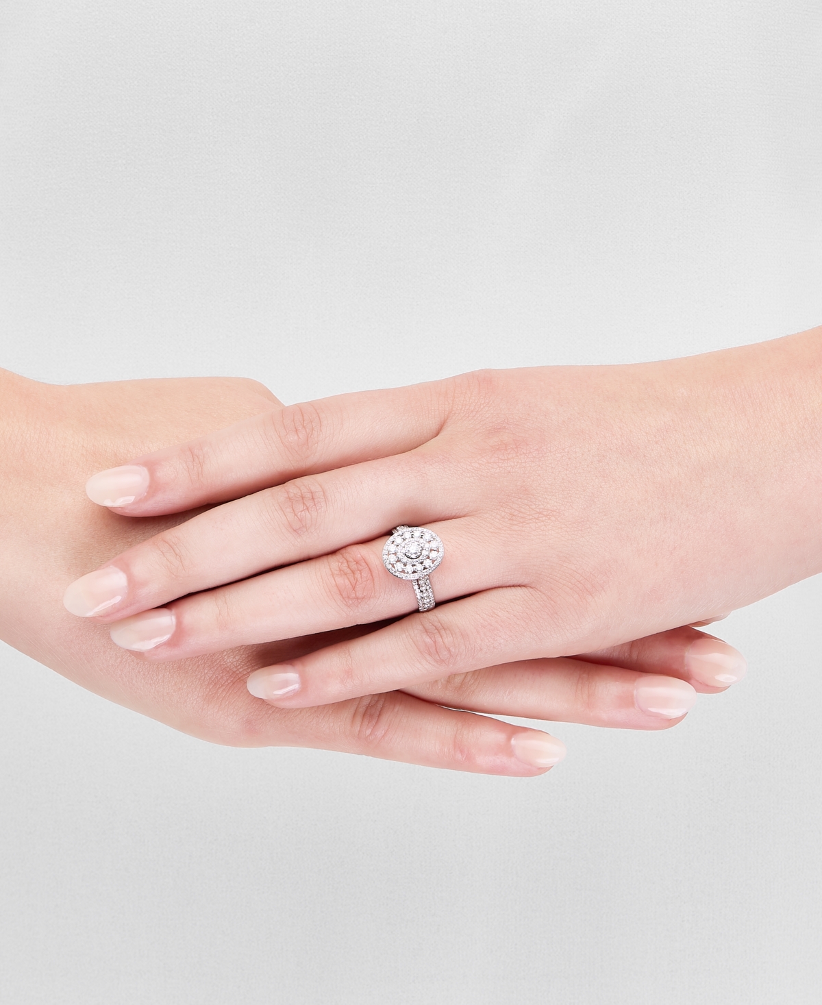 Diamond Multi Halo Multi Row Ring (1 ct. t.w.) in 10k- White Gold