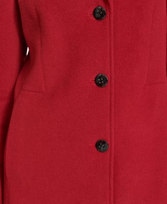 Womens Single-Breasted Wool Blend Coat