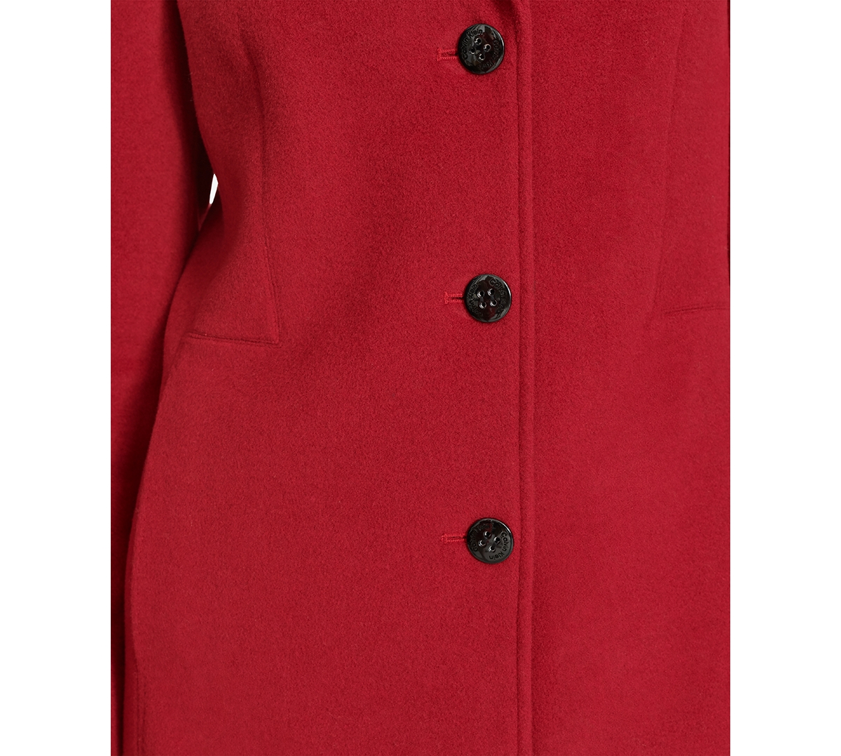 Calvin Klein Womens Single-breasted Wool Blend Coat In Red