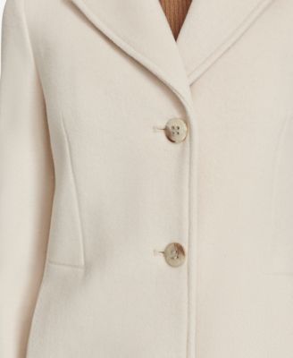 Womens Single-Breasted Wool Blend Coat