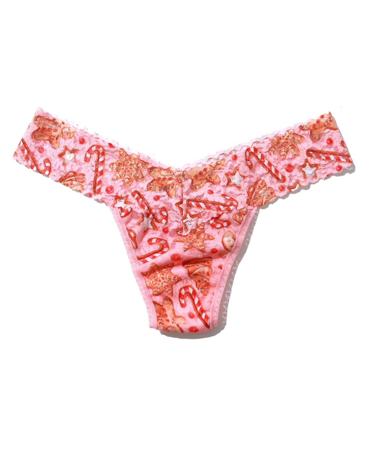 Hanky Panky Printed Signature Lace Low Rise Thong In Gingerbread Pink