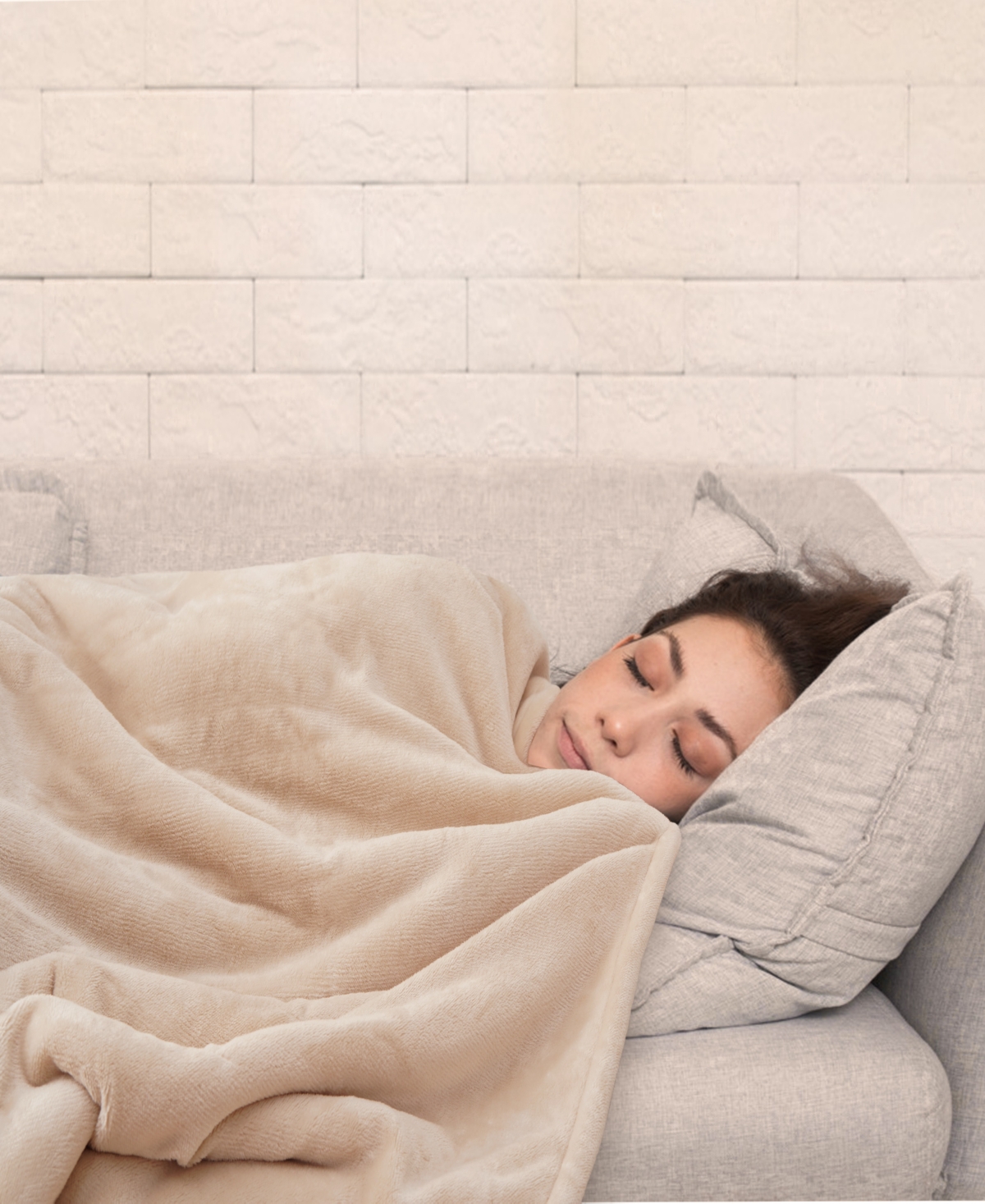 Sealy Heated Flannel Blanket, King In Beige