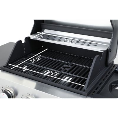 Streamdale 3-Burner Propane Gas Grill, 37230BTU with Enameled Cast Iron Grids