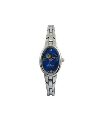 Women's Silver 30x25mm Sun Moon Dial Link Bracelet Watch 