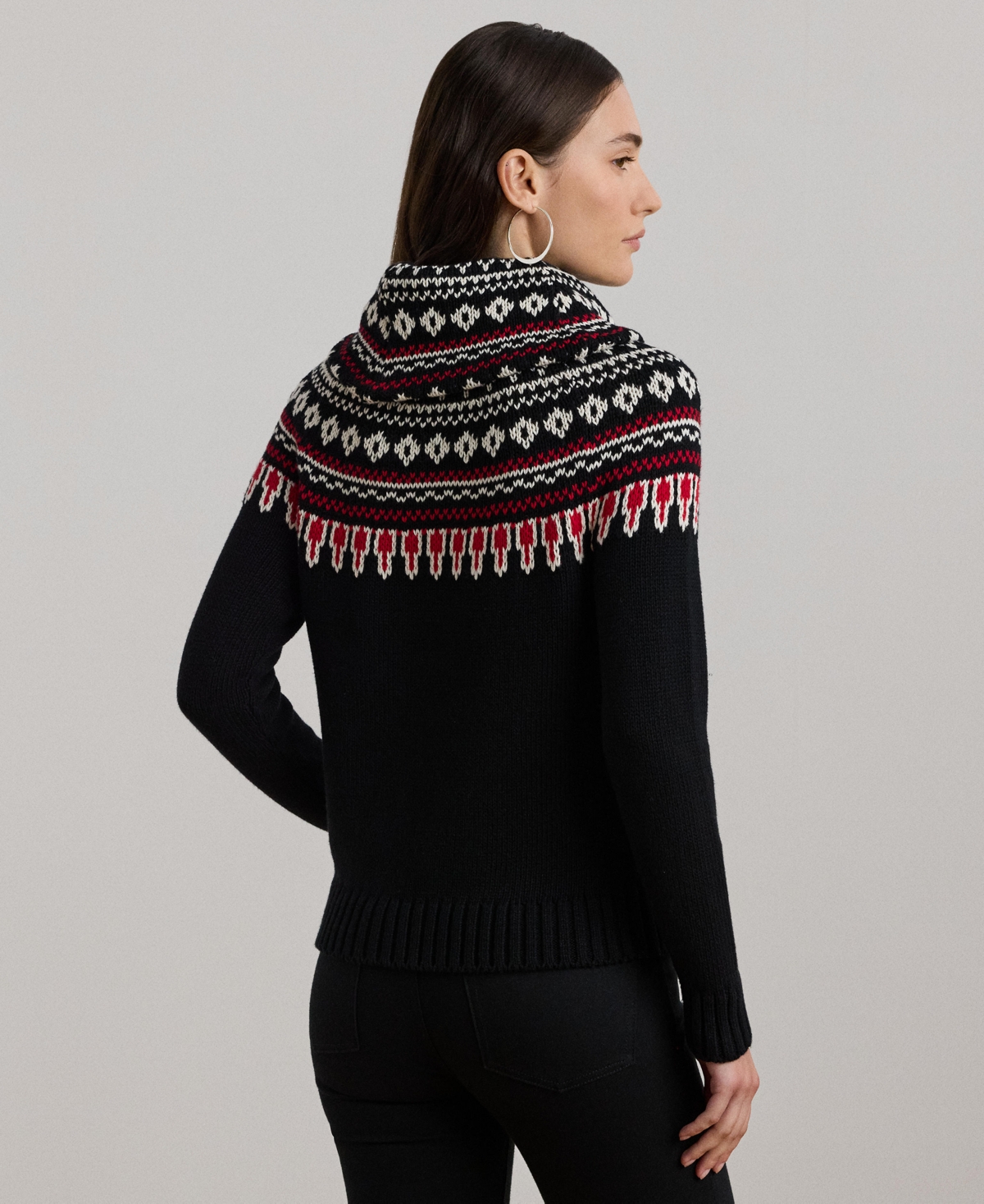 Lauren Ralph Lauren Women's Fair Isle Cotton Turtleneck Sweater, Regular & Petite
