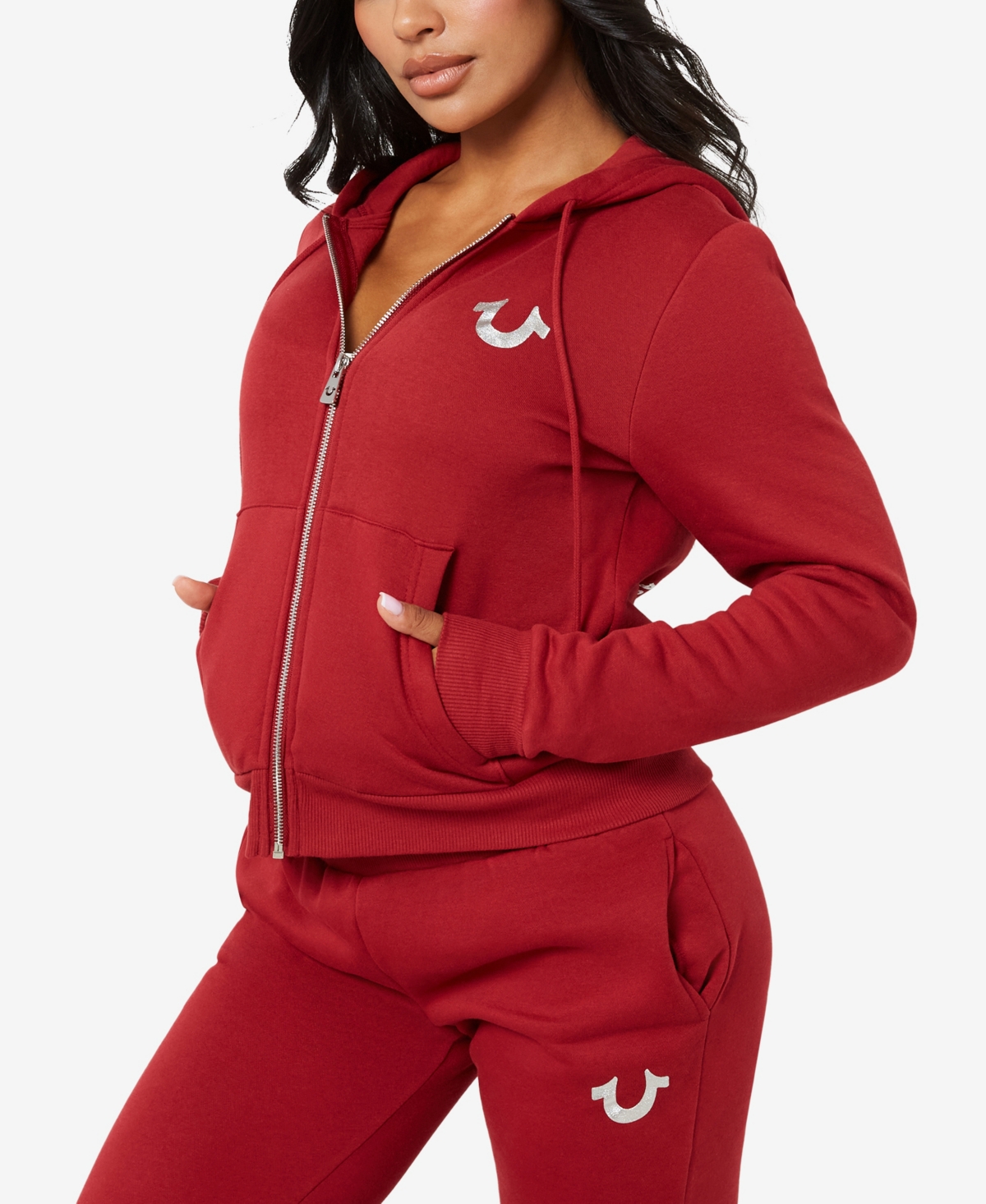 True Religion Women's Foil Classic Zip Hoodie