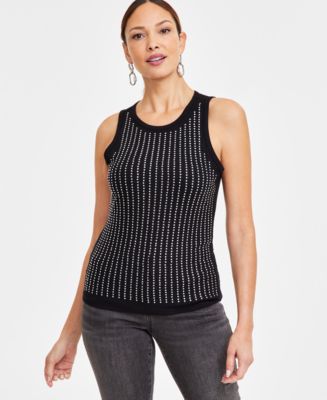 トップス Babylclub rhinestone sleeveless top ZELDA RHINESTONE MESH SLEEVELESS TOP IN BLUE – AKIRA