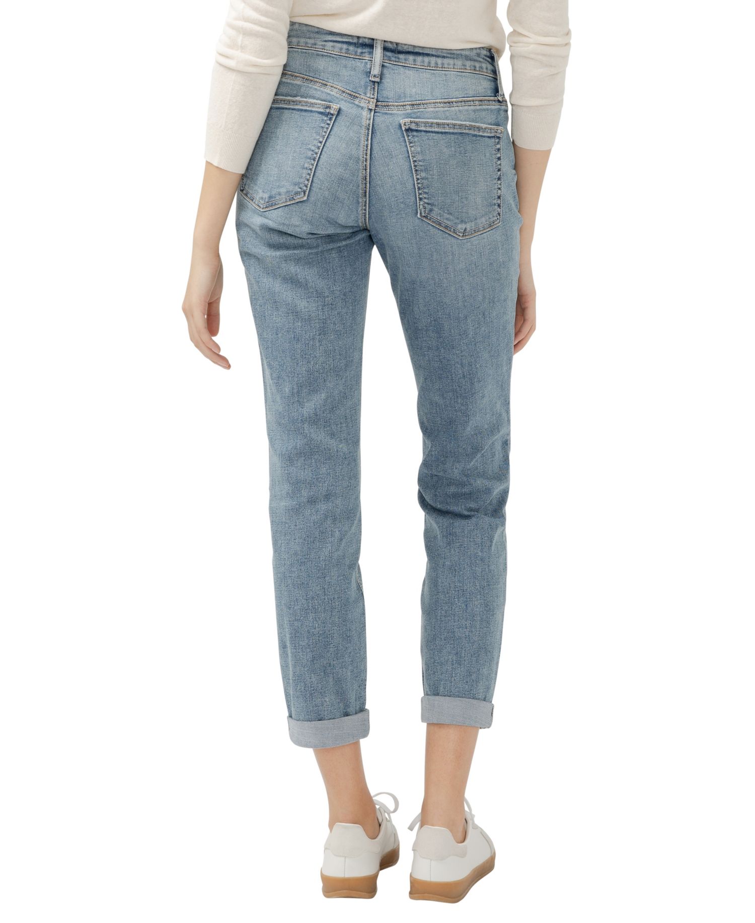 Women's Boyfriend Mid Rise Slim Leg Luxe Stretch Jeans