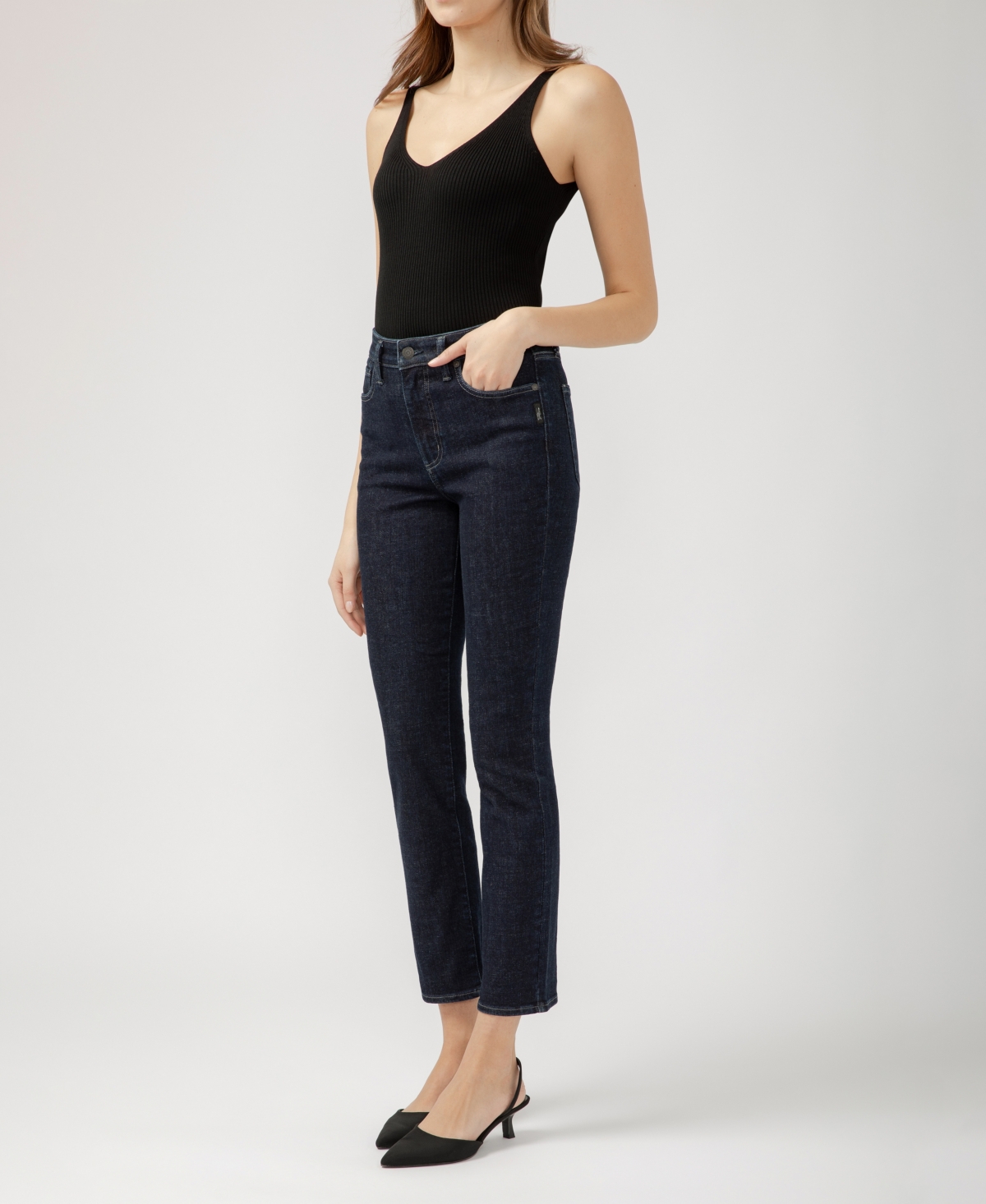 Shop Silver Jeans Co. Women's Isbister High Rise Straight Leg Jeans In Indigo