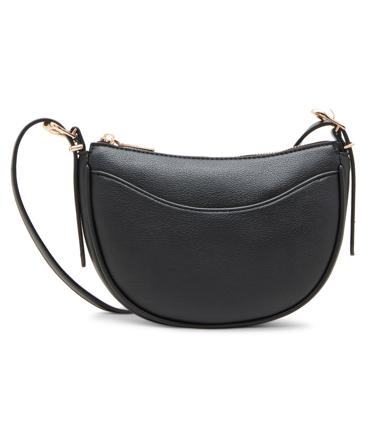 Anne Klein Sculpted Buckle Half Moon Crossbody Bag In Black