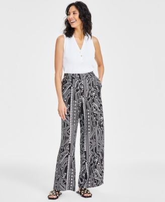I.N.C. International Concepts - Women's Printed Wide-Leg Pants