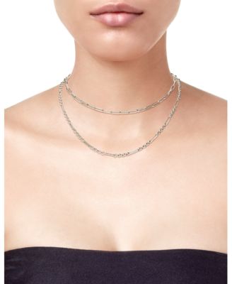 Silver, Gold Double Plated Brass Layered Necklace