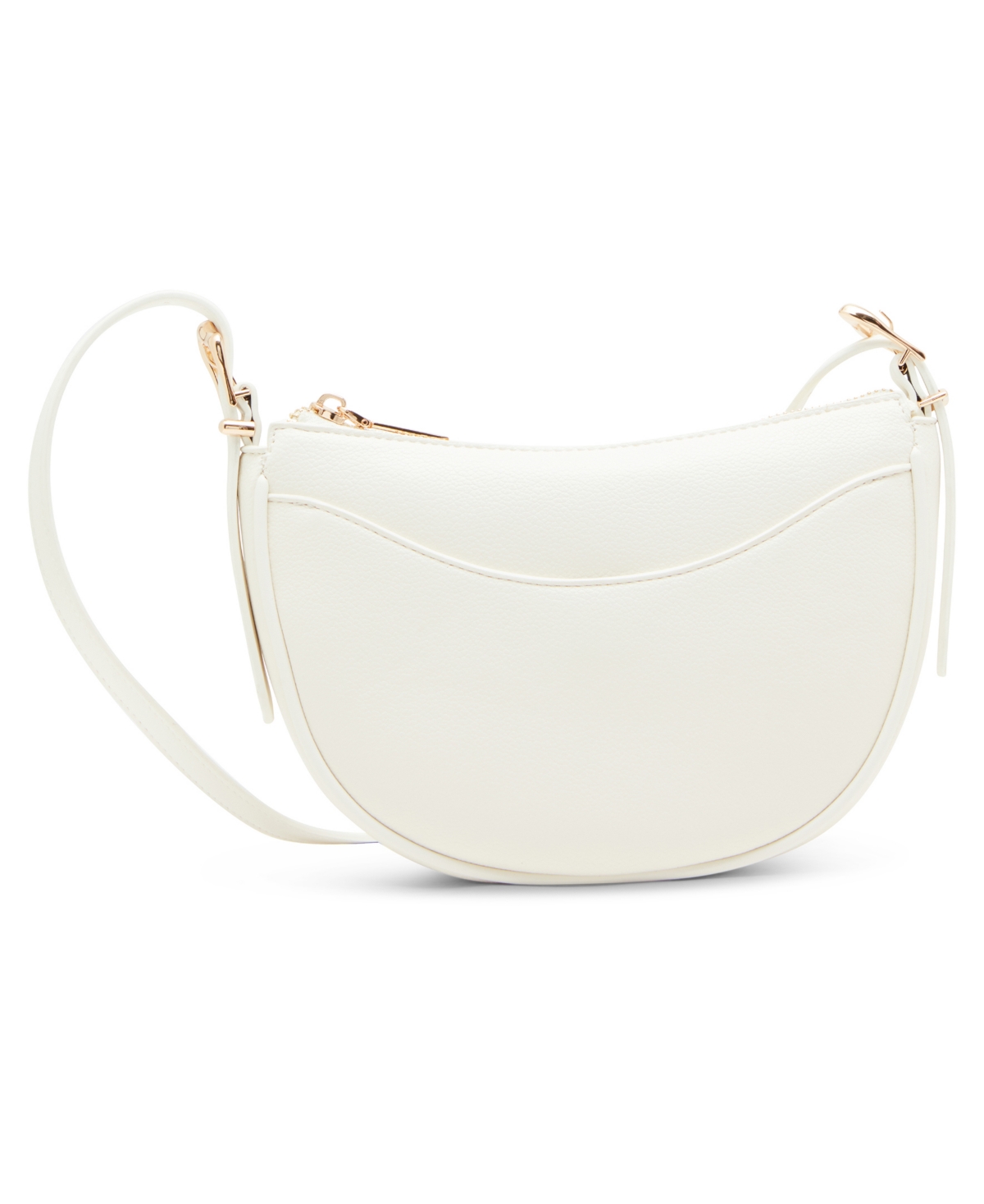 Sculpted Buckle Half Moon Crossbody Bag - White