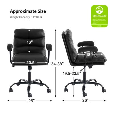 Bartholomew Modern Office Chair with SGS International Certified Stainless Steel Gas Spring