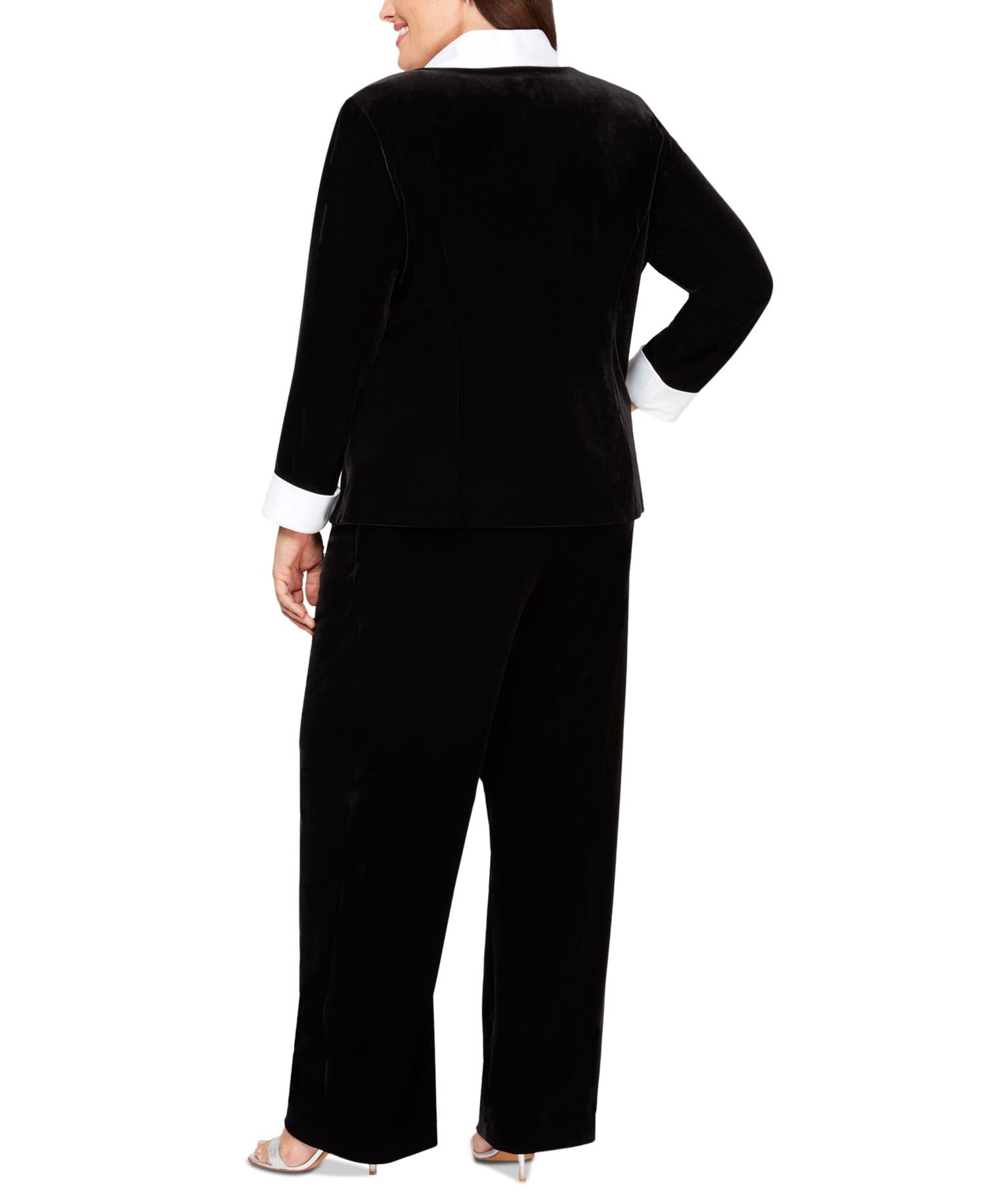 Plus Size High-Rise Pull-On Velvet Pants
