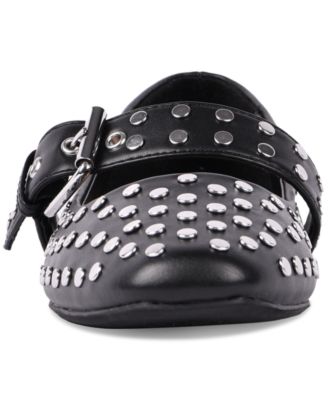 Women's Mellie Buckle Strap Studded Mary Jane Flats