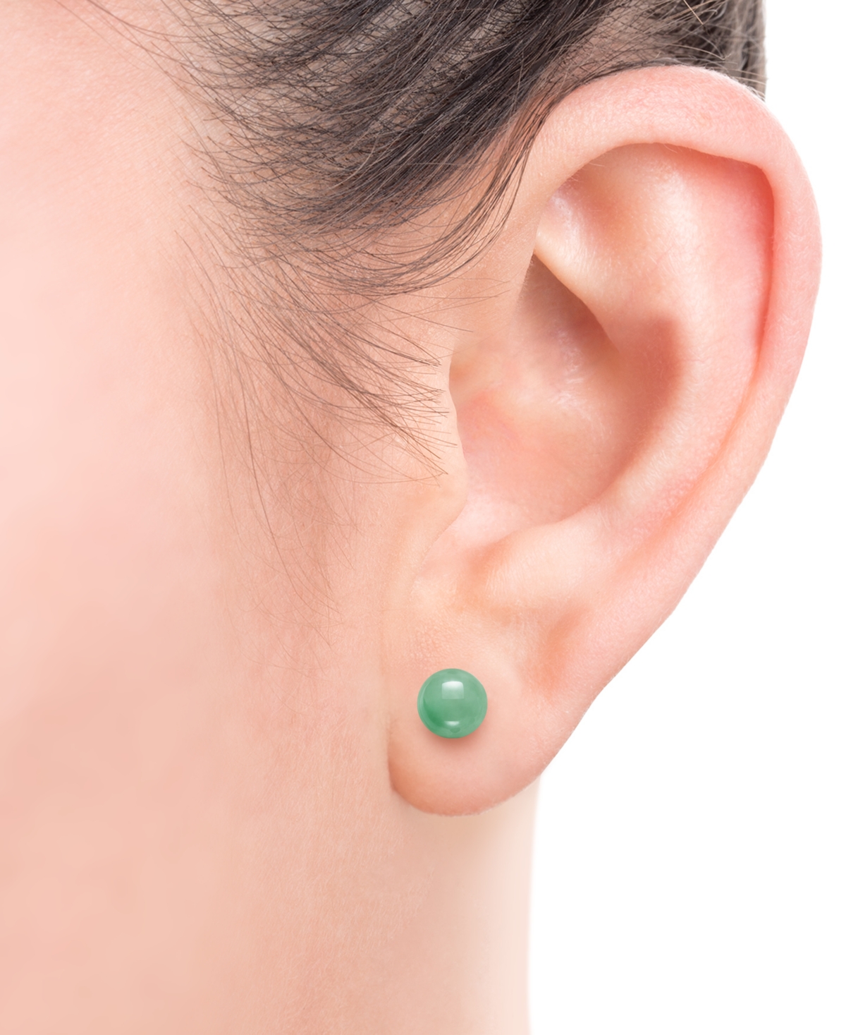 Macy's 3-pc. Set Rose Quartz, Dyed Green Jade, & Onyx Stud Earrings In Sterling Silver In Sterling Silver
