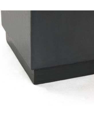 Outdoor Side Table, 18'' Minimalist Gray Square Cement End Tables, Small Accent Table for Indoor, Outdoor, Porch, Poolside, Backyard, Modern Patio Furniture, Plant Stand