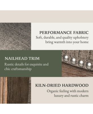 Adrien Backless Saddle Kitchen Counter Stool in Walnut Finish w/ Grey Fabric Upholstery