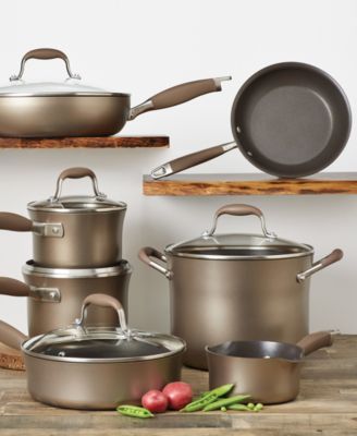 Anolon - Bronze Hard-Anodized 12-Pc. Cookware Set