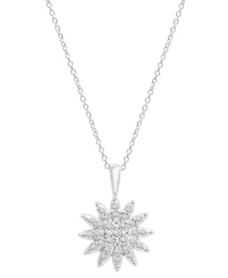 2 шт. Колье с бриллиантовой подвеской Starburst и серьги-гвоздики в тон (1/2 карата) из чистого серебра, созданные для Macy's.