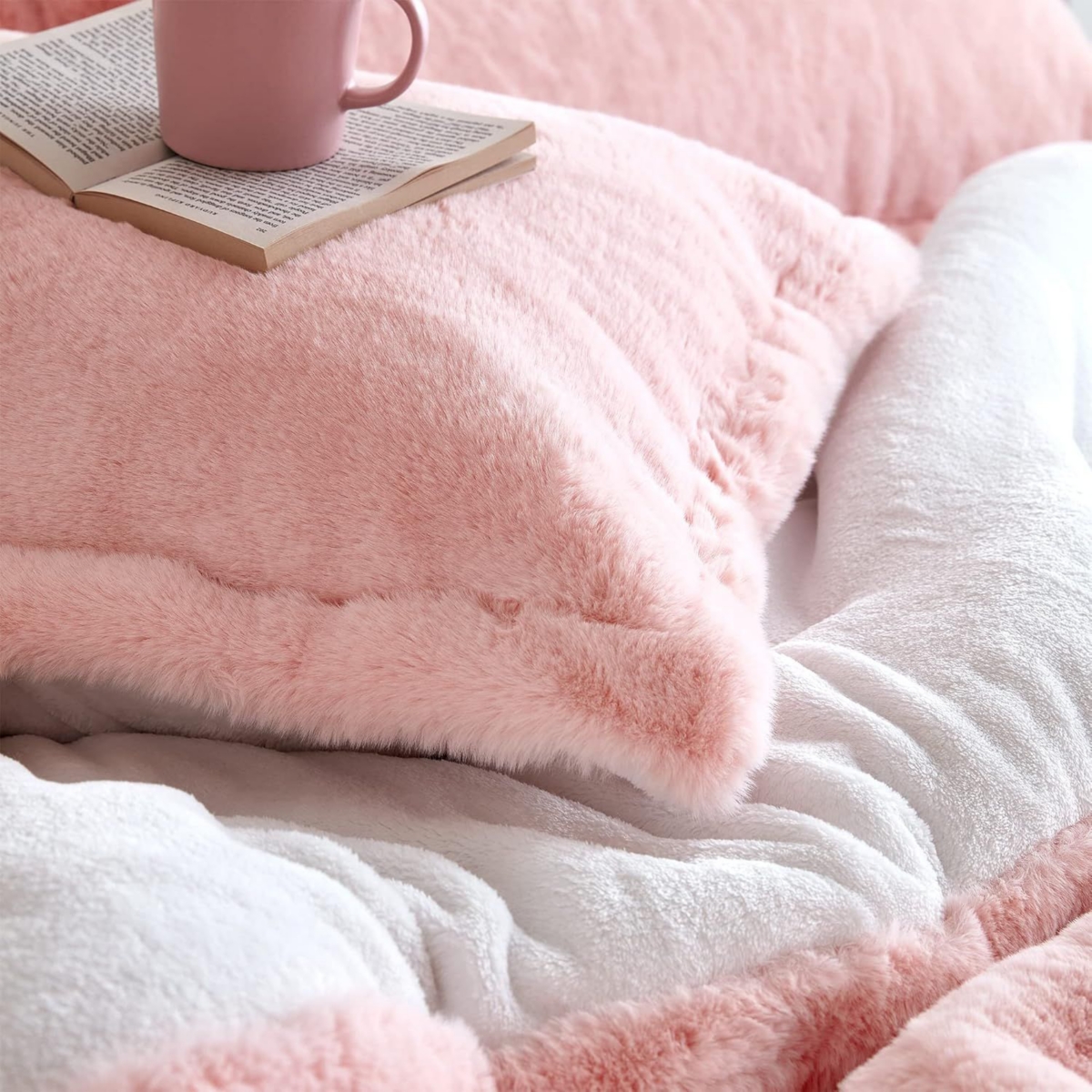 Coma Inducer Chunky Bunny Oversized Comforter Set -- Rose quartz
