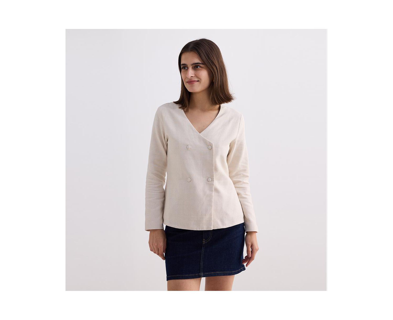Women's Fitted Cotton Tweed Jacket