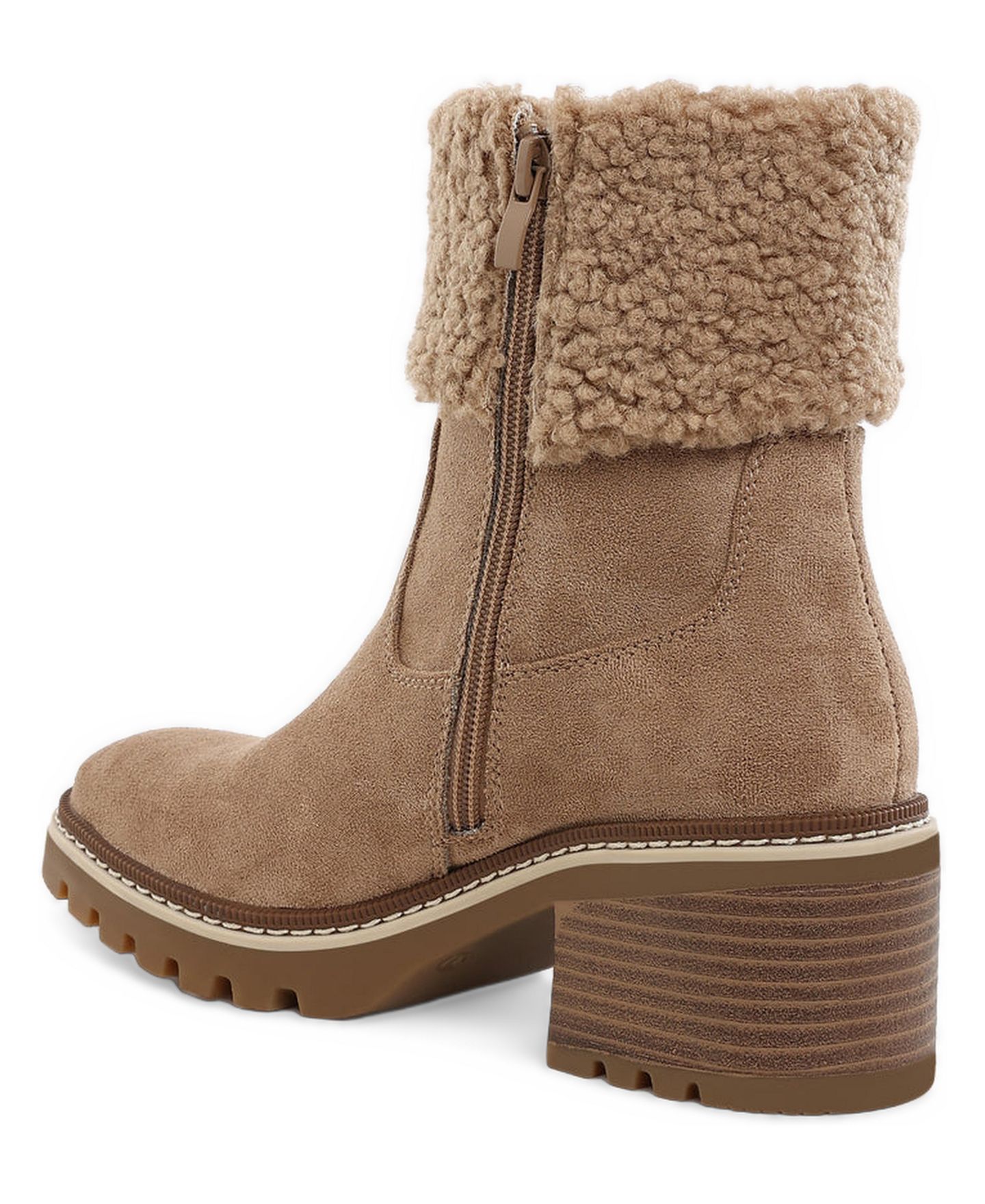 Женские ботинки London Rag Woolly Faux Fur and Embroidery Detail, цвет: Светлый бежевый — фото 1