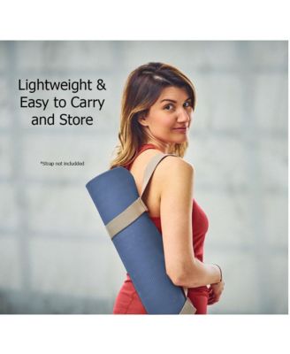 72 x 24" Double Sided 0.25" Thick Non Slip Home Workout Yoga Mat, Blue