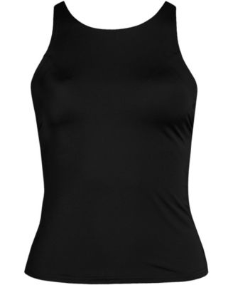 Women's Tugless High Neck Strappy Back Tankini Swimsuit Top