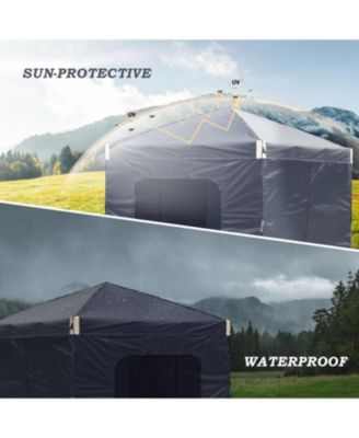 12x12 FT Pop-Up Canopy Tent with Roller Bag and Curtain - Portable Instant Shade, Sturdy Iron Frame, Water Resistance 210D Oxford Fabric, UV Protection, Ideal for Camping, Parties, and Outdoor Events