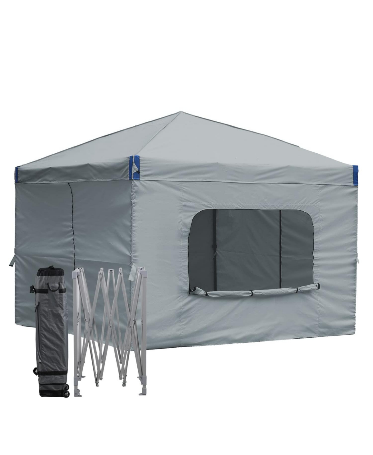 12x12 Ft Pop-Up Canopy Tent with Roller Bag and Curtain - Portable Instant Shade, Sturdy Iron Frame, Water Resistance 210D Oxford Fabric, Uv Pr