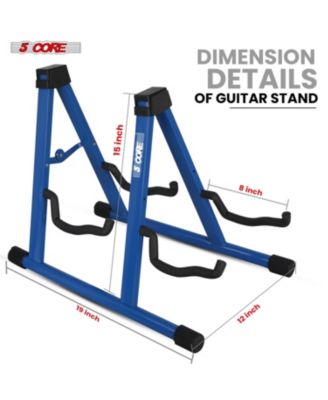 Double Guitar Stand Floor Adjustable A Frame Folding Acoustic Electric Guitars Holder Stands GSS 2N1 BLU