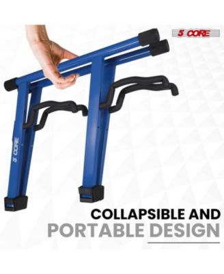 Double Guitar Stand Floor Adjustable A Frame Folding Acoustic Electric Guitars Holder Stands GSS 2N1 BLU