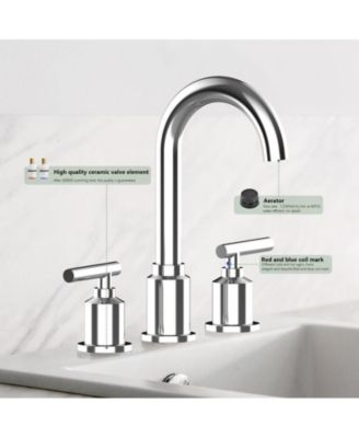 Bathroom Faucet, Bathroom Sink Faucet, 8 Inch Bathroom Faucet for Sink 3 Hole with Stainless Steel Pop-up Drain for Your Bathroom