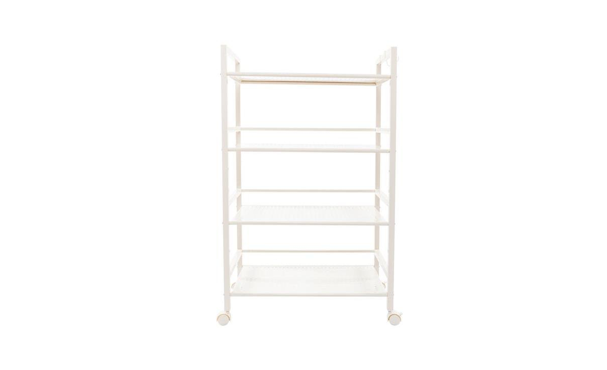 Slickblue Widened 4-Tier Multi-Functional Storage Cart for Versatile Organization and Easy Mobility