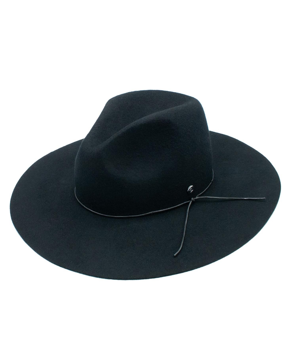 Zina Wool Felt Adjustable Wide Brim Hat - Black