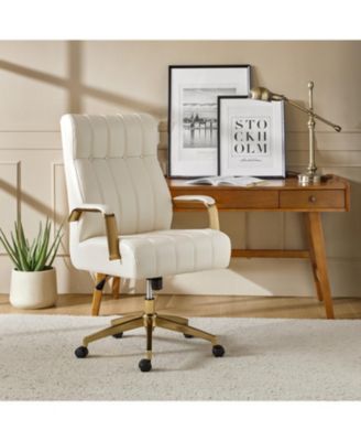 Uwe Modern Leather Ergonomic Executive Office Chair with SGS International Certified Stainless Steel Gas Spring