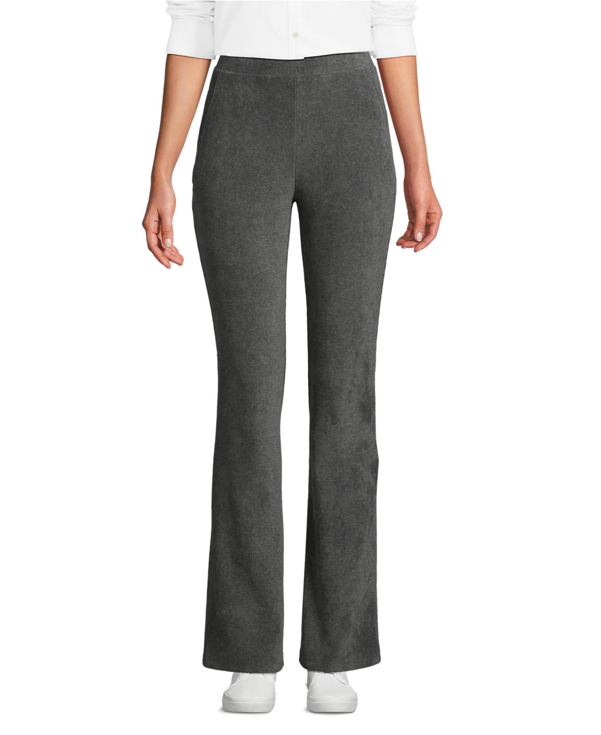 Women's Sport Knit High Rise Corduroy Bootcut Pants - Charcoal heather