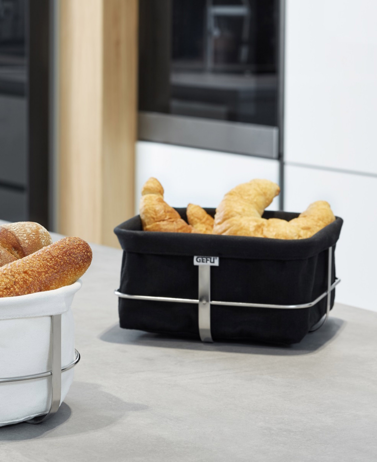 Gefu Stainless Steel Bread Basket- Black
