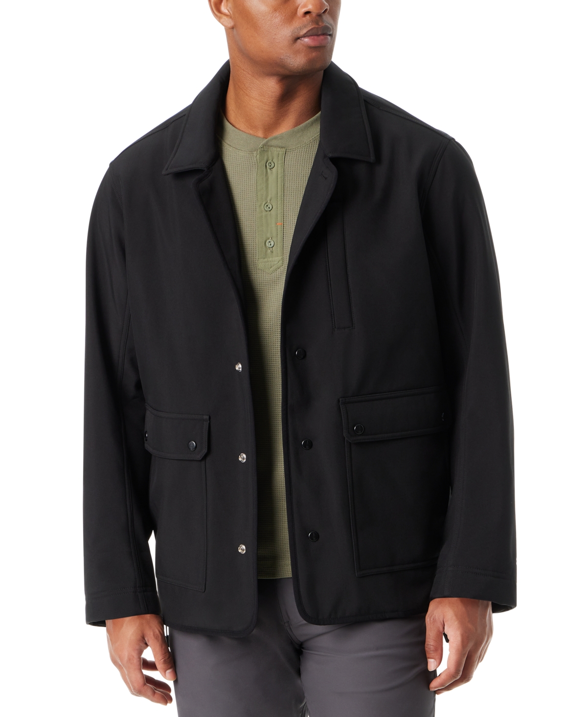 Men's Storm System Barn Jacket with Removable Hood - Black Beau