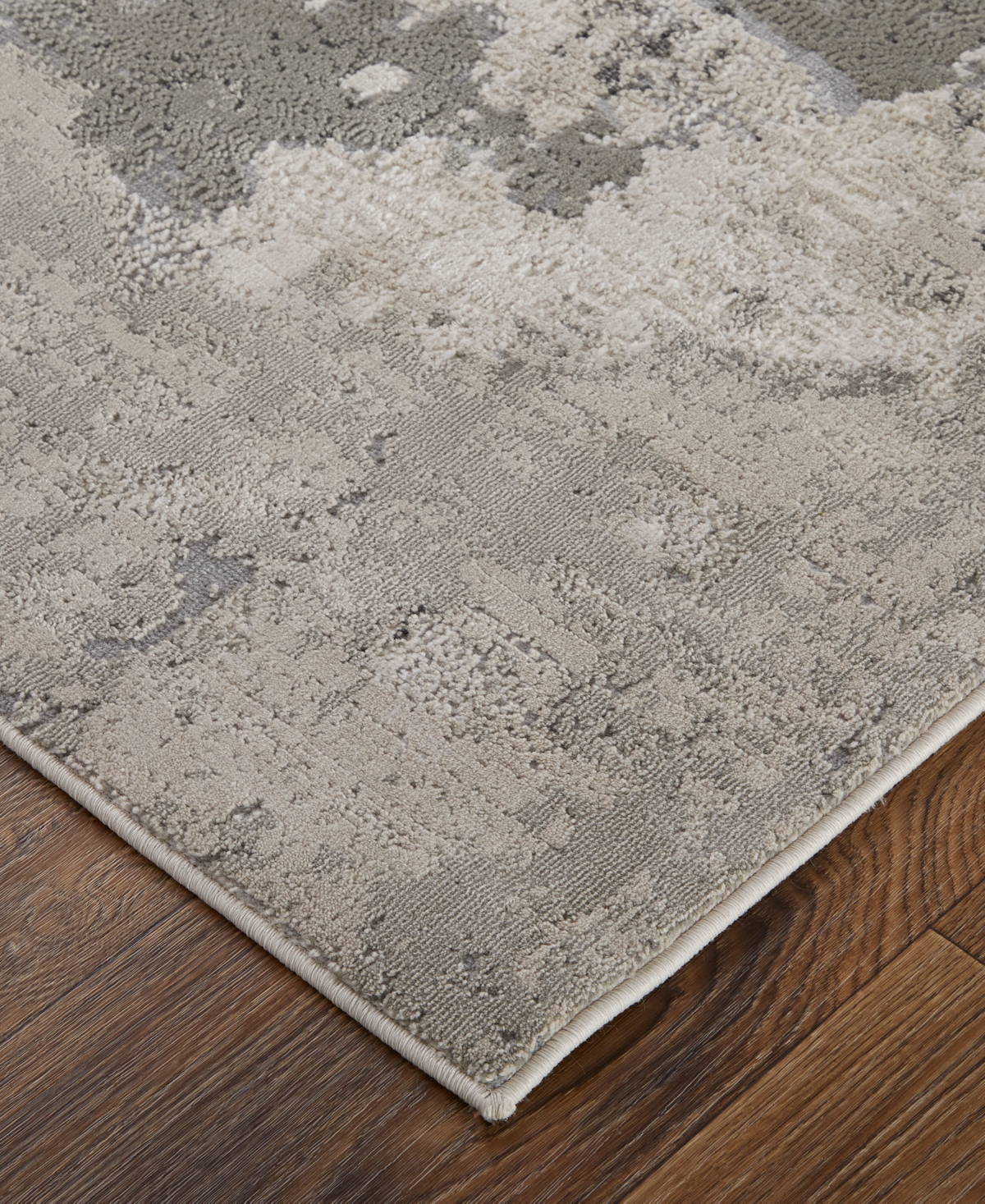 Feizy Prasad 3970f 2'10"x7'10" Runner Area Rug In Ivory,gray