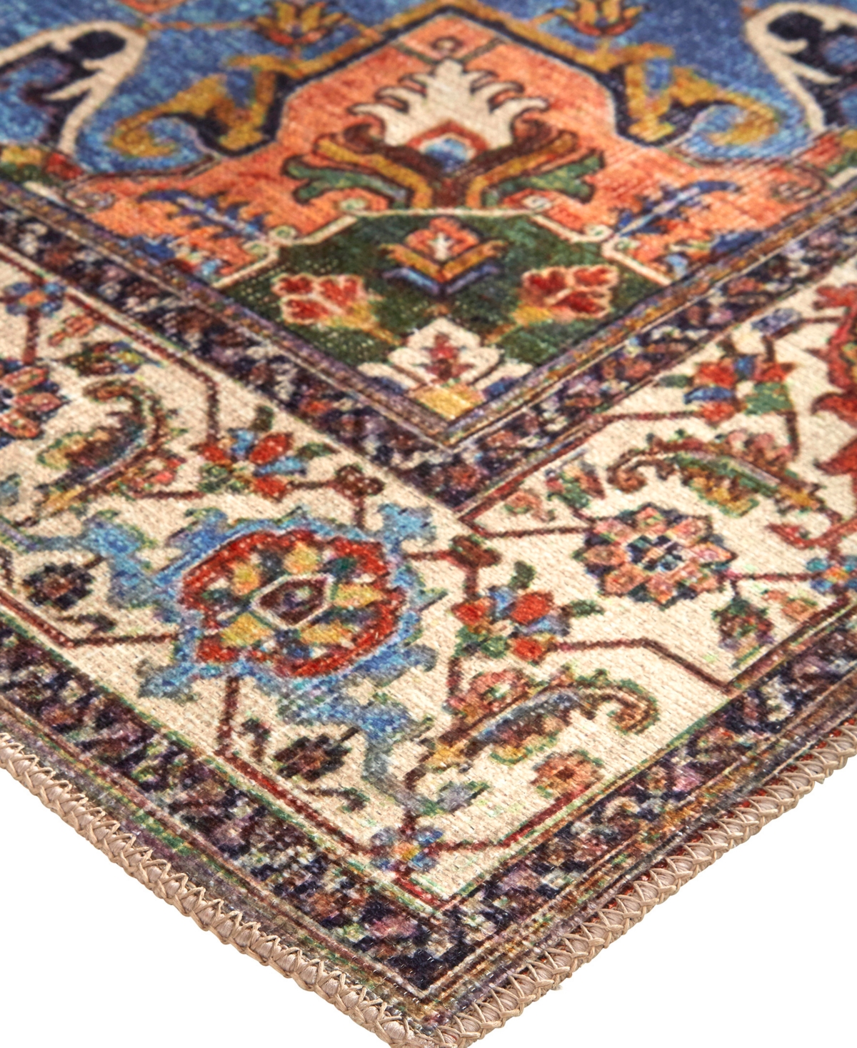 Feizy Percy 39ahf 7'10"x9'10" Area Rug In Blue,red