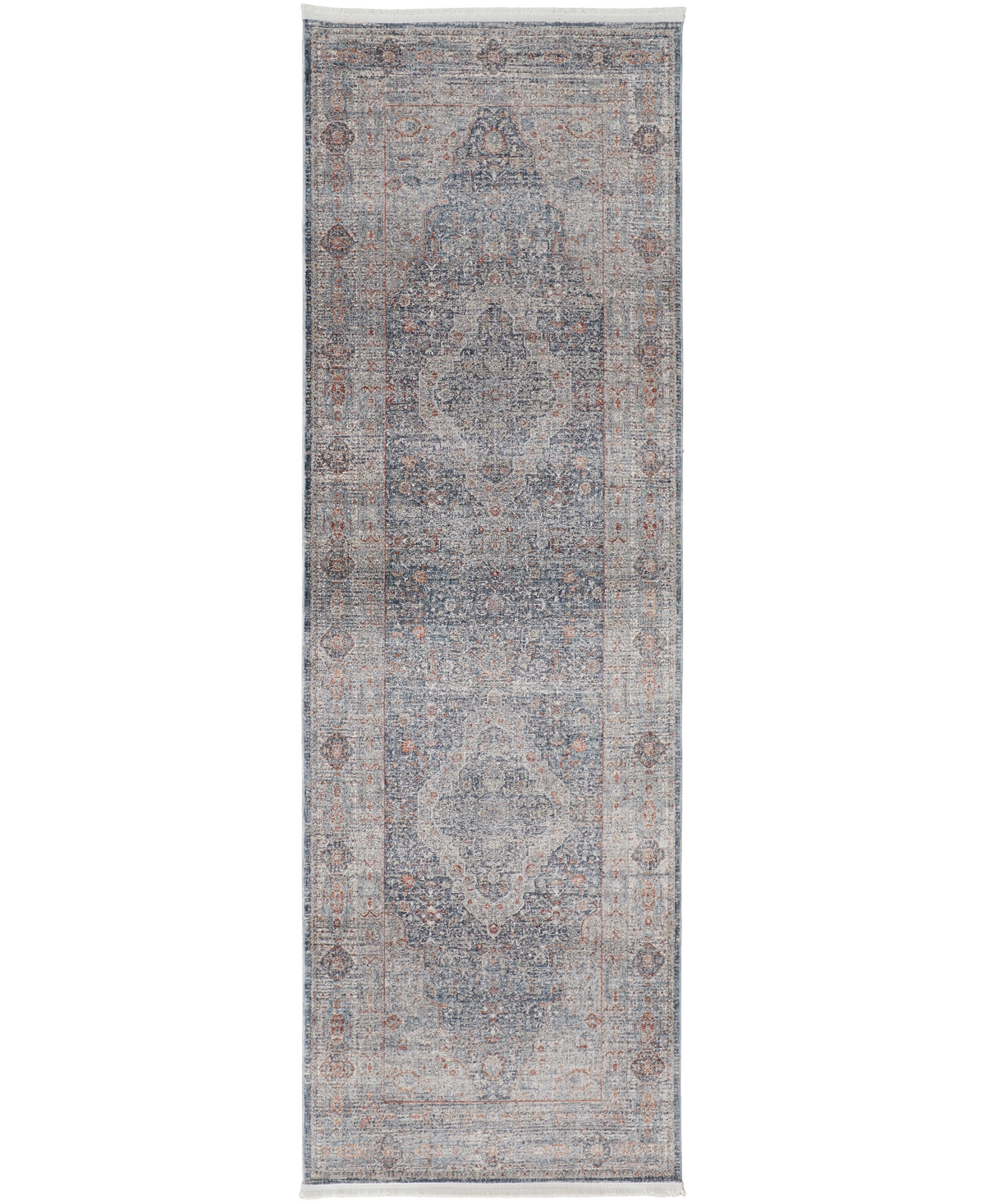 Feizy Marquette 3778f 2'8"x10' Runner Area Rug In Gray,blue