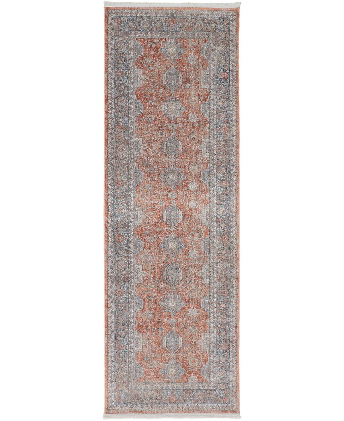 Feizy Marquette 3761f 2'8"x8' Runner Area Rug In Red,orange