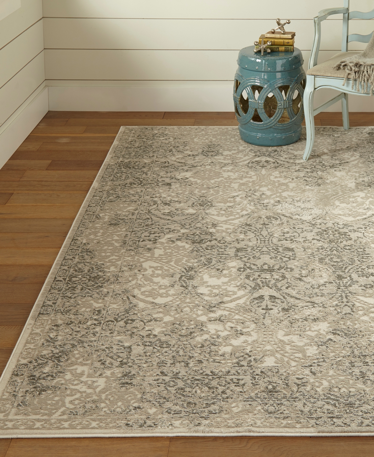 Feizy Prasad 3682f 5'x8' Area Rug In Ivory,gray