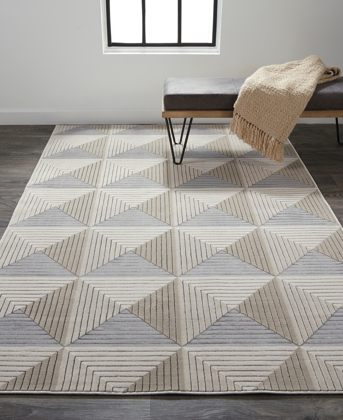 Feizy Micah 3044f 8'x11' Area Rug In Ivory,gray
