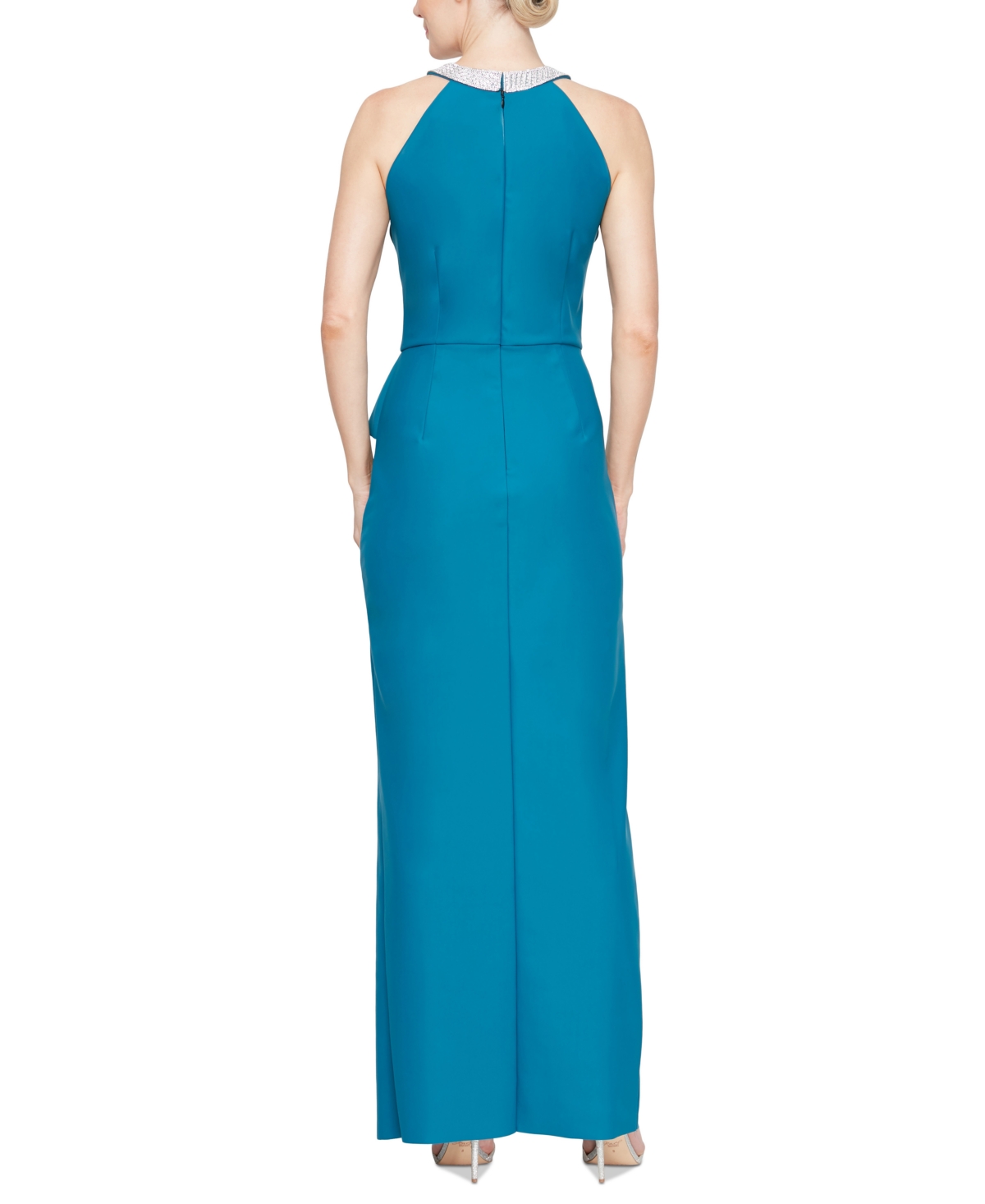 Alex Evenings Women's Ruffled Halter Gown